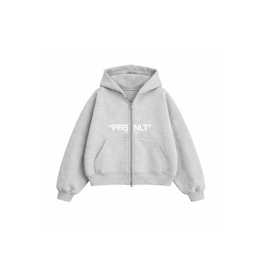 DOUBLE ZIPPER "PRSNLT" GREY